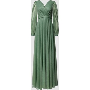 Zielona sukienka Troyden Collection maxi z długim rękawem