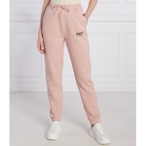 Różowe spodnie sportowe Guess w sportowym stylu z dresówki