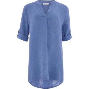 Niebieska bluzka Zwillingsherz z bawełny z krótkim rękawem