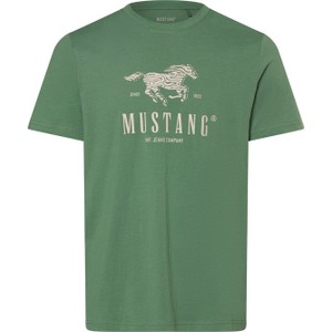 Zielony t-shirt Mustang z nadrukiem