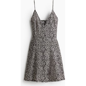 Sukienka H & M z tkaniny z dekoltem w kształcie litery v mini