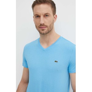 Niebieski t-shirt Lacoste w stylu casual