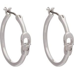 Kolczyki Coach Signature Hoop Earrings 37408160RHO030 Srebrny