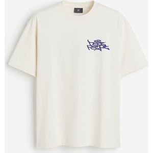 T-shirt H & M w młodzieżowym stylu z nadrukiem z dżerseju