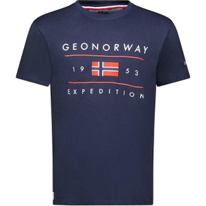 Niebieski t-shirt Geographical Norway z krótkim rękawem w sportowym stylu