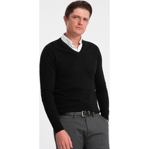 Czarny sweter Ombre w stylu casual z bawełny
