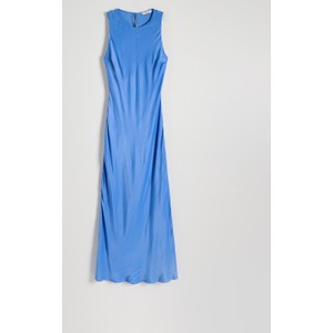 Niebieska sukienka Reserved w stylu casual maxi z okrągłym dekoltem