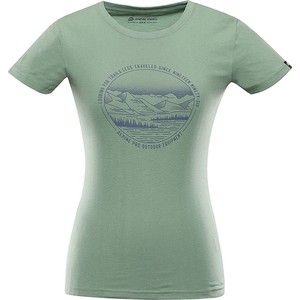 Zielony t-shirt Alpine Pro z krótkim rękawem w sportowym stylu z bawełny