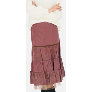 Różowa spódnica POTIS & VERSO w stylu casual ze sztruksu