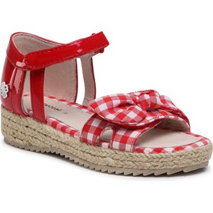 Czerwone buty dziecięce letnie Mayoral na rzepy dla dziewczynek w krateczkę