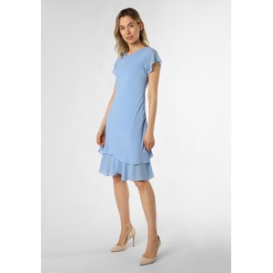 Niebieska sukienka Ambiance z krótkim rękawem z okrągłym dekoltem