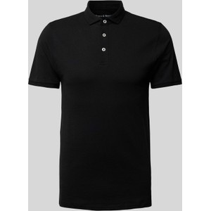 Czarna koszulka polo Bruun & Stengade z krótkim rękawem z bawełny