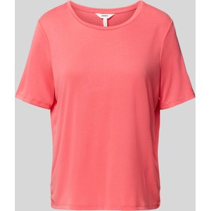 Różowy t-shirt Object w stylu casual z okrągłym dekoltem