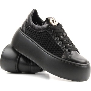Czarne buty sportowe Carinii w sportowym stylu ze skóry