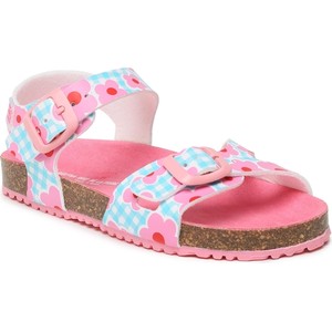 Różowe buty dziecięce letnie Prada na rzepy dla dziewczynek