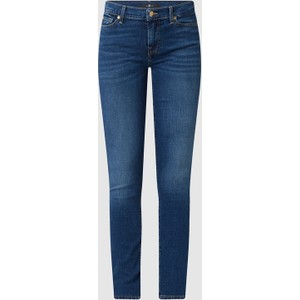 Granatowe jeansy 7 for all mankind z bawełny w street stylu