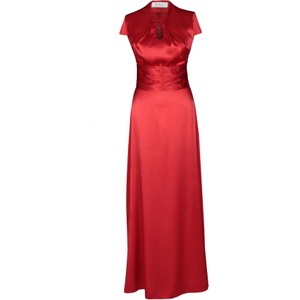 Czerwona sukienka Fokus z krótkim rękawem