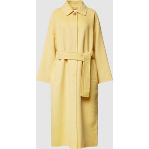 Żółty płaszcz Gant taliowana w stylu casual bez kaptura