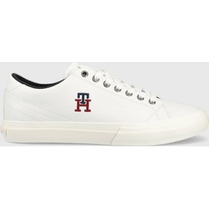 Tommy Hilfiger sneakersy skórzane TH HI VULC STREET LOW LEATHER kolor biały FM0FM04740
