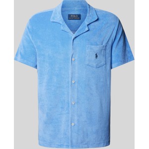 Niebieska koszula POLO RALPH LAUREN z krótkim rękawem z bawełny w stylu casual