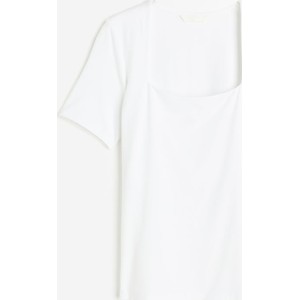 Bluzka H & M z krótkim rękawem z dekoltem w karo