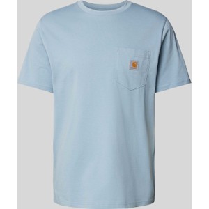 Niebieski t-shirt Carhartt WIP z krótkim rękawem w stylu casual