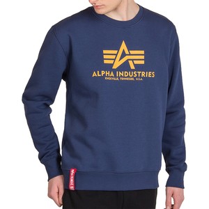 Niebieska bluza Alpha Industries w młodzieżowym stylu z bawełny