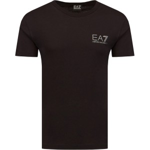Czarny t-shirt Emporio Armani z bawełny z krótkim rękawem w stylu casual