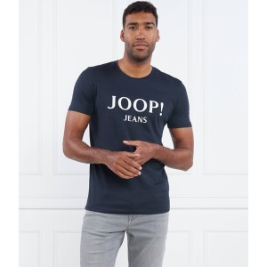Niebieski t-shirt Joop! z krótkim rękawem z bawełny