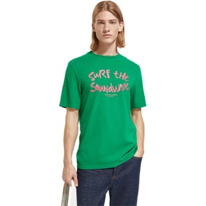 T-shirt Scotch & Soda z krótkim rękawem z bawełny w młodzieżowym stylu