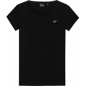 Czarna bluzka 4F w sportowym stylu z bawełny