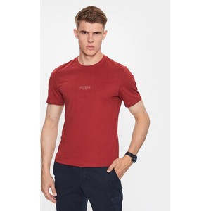 Czerwony t-shirt Guess w stylu casual z krótkim rękawem