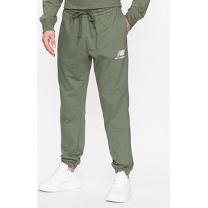 Zielone spodnie sportowe New Balance z dresówki