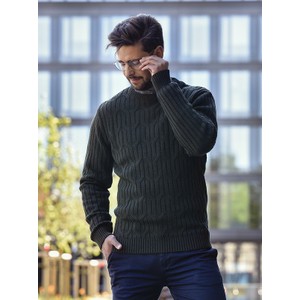 Czarny sweter M. Lasota w stylu klasycznym ze stójką