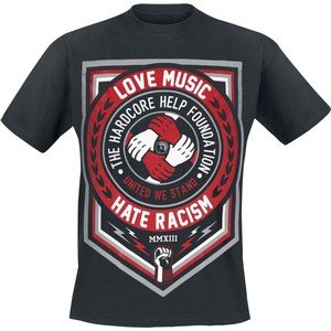 Czarny t-shirt Hardcore Help Foundation z bawełny w młodzieżowym stylu z krótkim rękawem