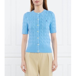 Niebieska bluzka POLO RALPH LAUREN z bawełny z krótkim rękawem w stylu casual