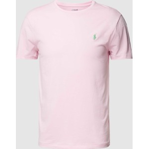 Różowy t-shirt POLO RALPH LAUREN w stylu casual z krótkim rękawem