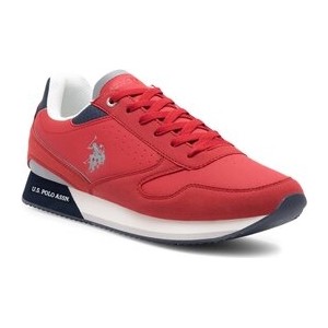 Czerwone buty sportowe U.S. Polo sznurowane