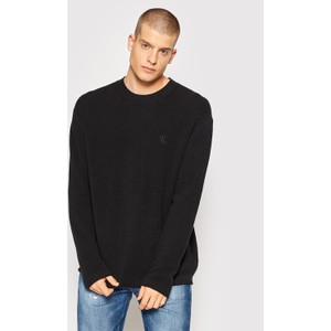 Czarny sweter Calvin Klein z okrągłym dekoltem w stylu casual