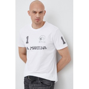 T-shirt La Martina z krótkim rękawem z nadrukiem