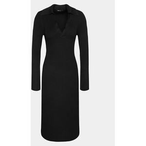 Czarna sukienka Gina Tricot w stylu casual dopasowana midi