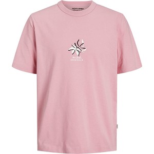 Różowy t-shirt Jack & Jones z bawełny
