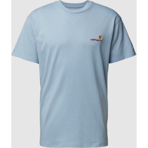 Niebieski t-shirt Carhartt WIP z bawełny w stylu casual