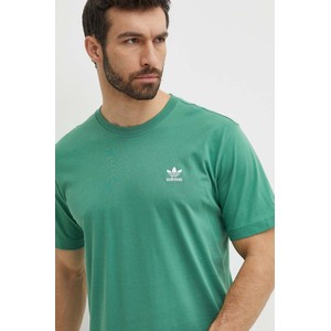 Zielony t-shirt Adidas Originals w sportowym stylu z krótkim rękawem
