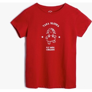 Czerwona bluzka dziecięca Family Concept By 5.10.15. z krótkim rękawem