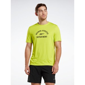 Żółty t-shirt Reebok z krótkim rękawem w sportowym stylu