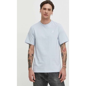 Niebieski t-shirt Converse z bawełny w stylu casual z krótkim rękawem