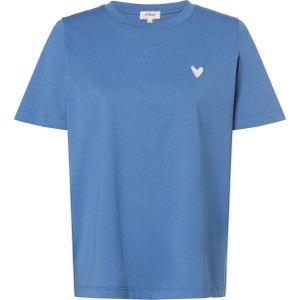 Niebieski t-shirt S.Oliver w stylu casual z okrągłym dekoltem