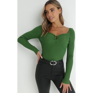 Zielony sweter born2be w stylu casual