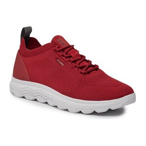 Czerwone buty sportowe Geox w sportowym stylu sznurowane